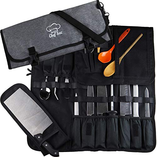 Chef Knife Roll Bag | 8+ Slots for Knives Cleaver & Kitchen Tools