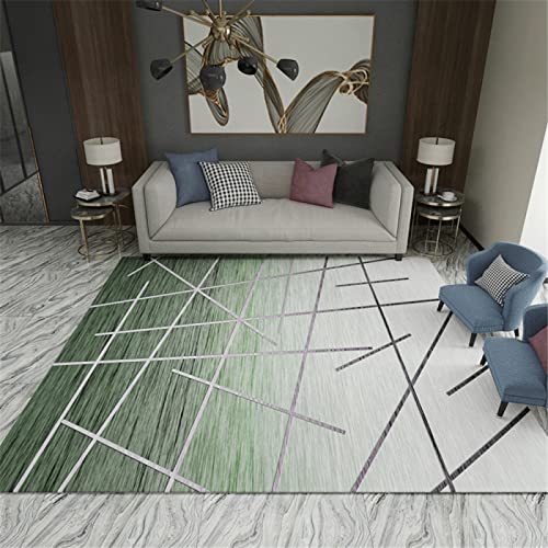 Teppiche Waschbar webteppich Grün Grau Teppich Rechteck Zeitgenössische Wohnzimmer Teppich...