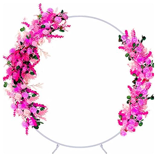 6.6FT Round Backdrop Stand, Metal Circle Balloon Arch Kit, Wedding Ring Arch Stand for Party Backdrop Decoration, Baby Shower, Birthday Anniversary Bridal Decoration, White
