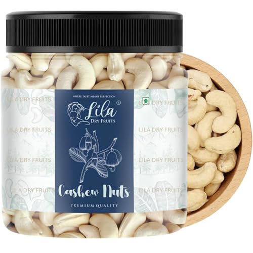 LILA DRY FRUITS Cashews 500 Grams | Natural and Unsalted Whole Cashew | Premium Kaju Ideal for Dieting, Snacking, Cooking, and Baking | Protein Rich K
