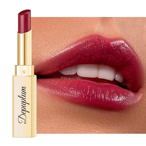 Image of Depuplum Dark Red Lipstick for Women Moisture Lip Gloss Tinted Lip Balm