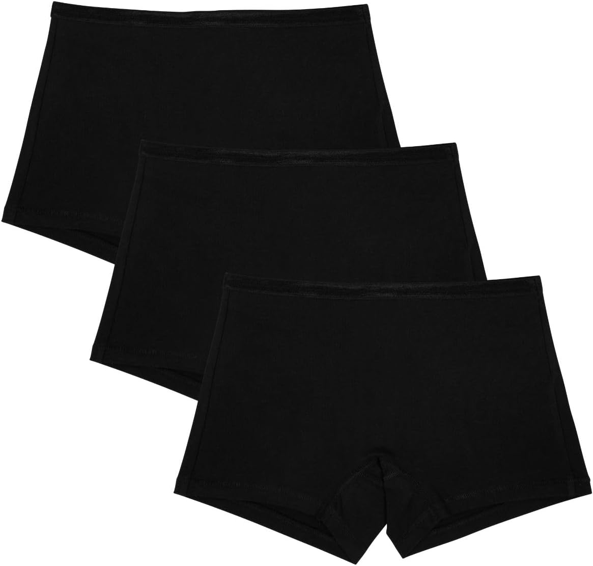 Subset Women's Organic Cotton Mid-Rise Shortie 3-Pack, All-Day Comfort, Boy Shorts, Soft & Breathable