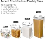Vtopmart 14pcs Food Storage Containers Set | Kitchen Organizers & Storage, Plastic Pantry Containers, For Cereal, Flour & Sugar, Includes 24 Labels