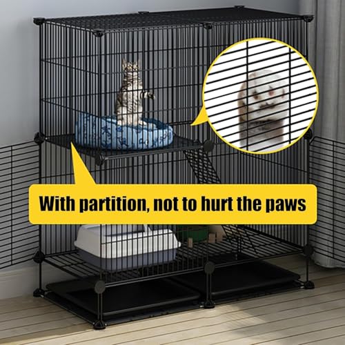 Abnehmbarer Katzenkäfig – Tragbares Haustiergehege für Indoor-Katzen und Kleintiere – Faltbares Design mit einfacher Montage und inklusive Katzentoilette
