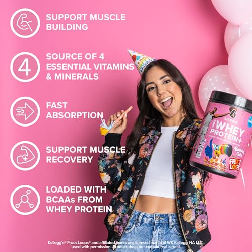 Image of Six Star Whey Protein Powder Plus | Muscle Building & Recovery Plus Immune Support | Muscle Builder for Men & Women | Kellogg's Froot Loops Birthday Cake Flavor | 1.5lb