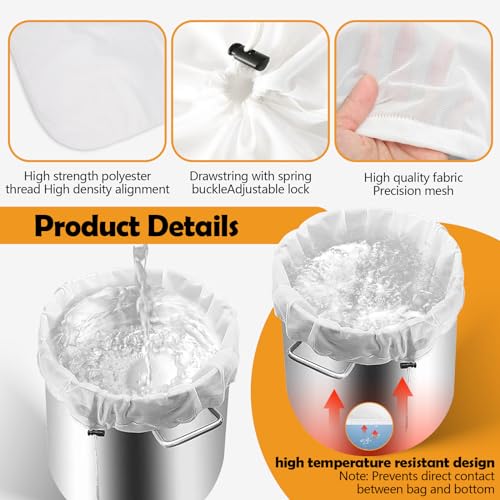 Realand Pacote com 2 sacos extra grandes de 81 x 63 cm, saco de filtro de malha fina reutilizável, s