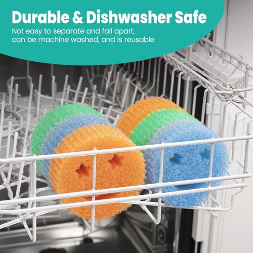 Image of Scrub Sponge Dish Scrubbers, Temperature Controlled Non-Scratch Sponges Pad