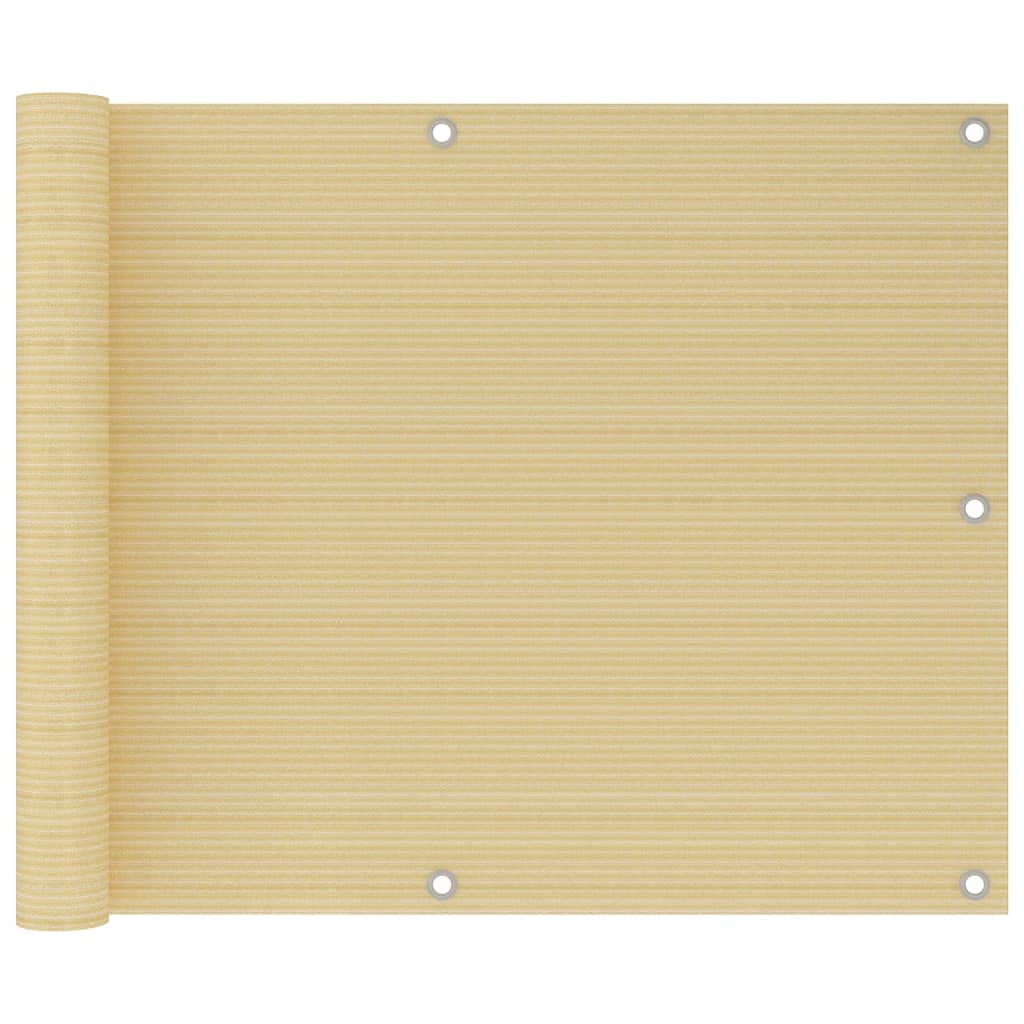 Écran de Balcon Anthracite 75x300 cm en PEHD Brise-Vue Respirant Perméable au Vent et à l'Eau pour Clôture de Terrasse Jardin et Cours Extérieures