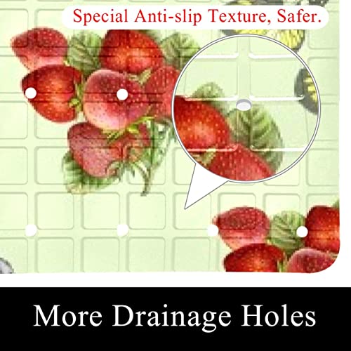 Tapis de douche antidérapant avec trous de drainage et ventouses de sécurité