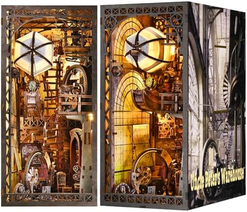 ETKVR Book Nook Kit - DIY 3D Puzzle Buchstütze Booknook Miniatur Puppenhaus | Miniatur Haus mit LED Licht, Modellbausätze Bücherregalen Dekoration Kreative Geschenk für Erwachsene