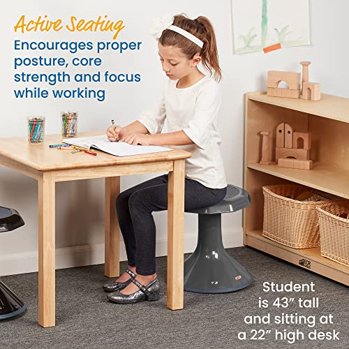 Image of ECR4Kids ACE Active Core Engagement Wobble Stool, 15-Inch Seat Height, Flexible Seating, Grey