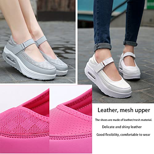 CrazySavage Womens Walking Shoe-Sock Sneakers Slip on Nursing Orthotic Heel Pain Relief Wedge Mesh Platform Air Cushion Buffer Nurse Shoe2