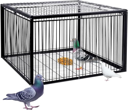 一方向の逃走防止設計の鳥捕り器、鳥かご鳩捕り器、屋外で簡単に組み立て可能、天窓付きの鳥捕り器、鳩、オウム、鳥、農場、果樹園、庭園に適しています (60×40×26cm)