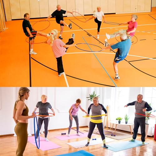 Image of LYGER 24+30inch Plastic Kids & Adults Hoops Exercise Equipment Rings for Sports- 4Pc Hula Hoop