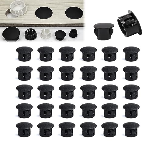 Image of Various Size - Nylon Plastic Hole Plug Round Drill Hole for Holes Cabinet Hole Plugs Black (13 mm - 30 pcs No Box