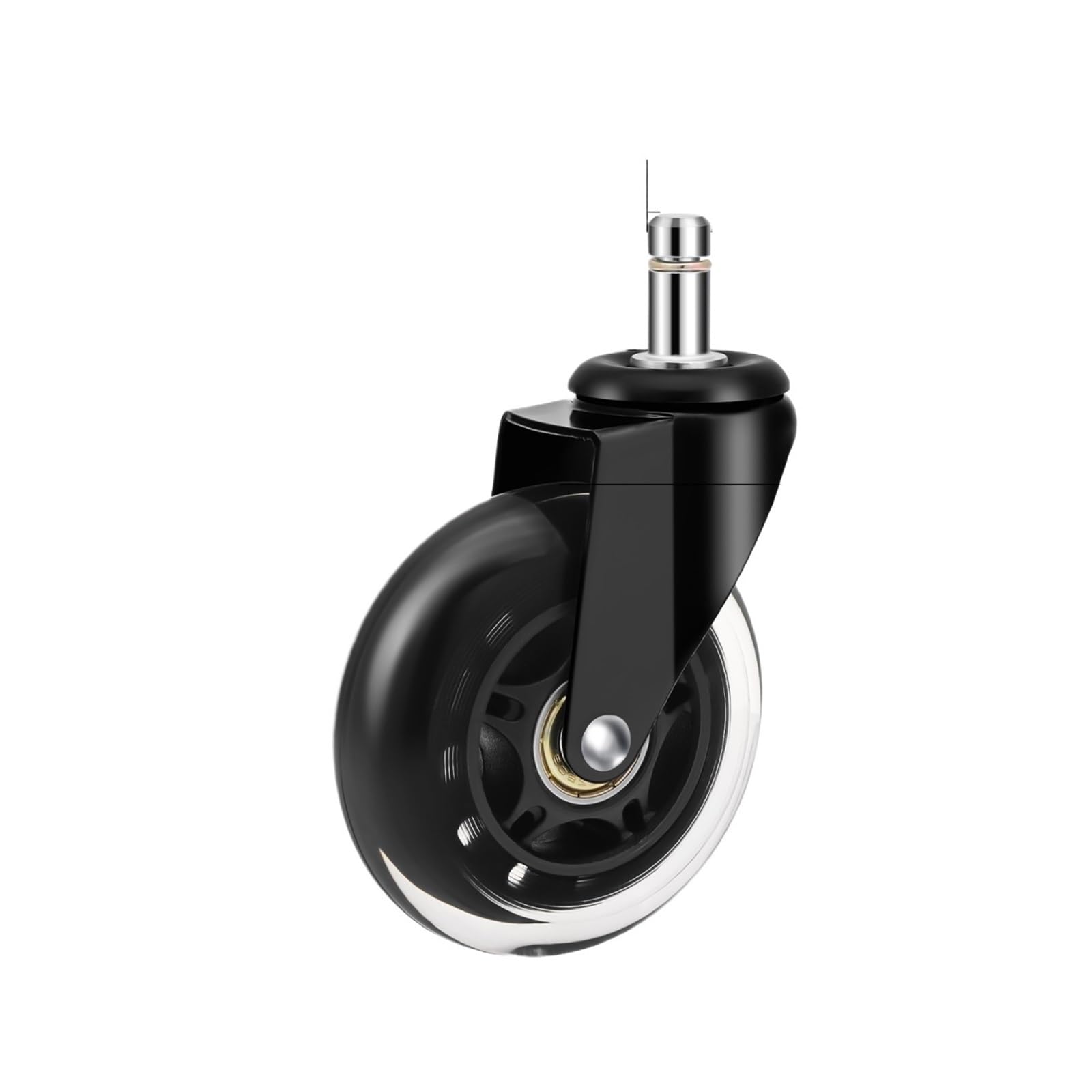 GYRAZXS 5 Universal Swivel Casters for Furniture 3 Inch Rubber Wheels 360 Degree Rotation Quiet & Secure Ideal for Office Chairs (5pcs x 10MM)