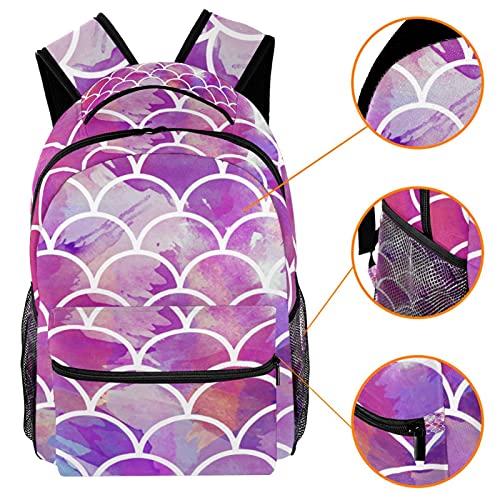 Sac à dos collège queue de sirène avec grand compartiment school bookbag