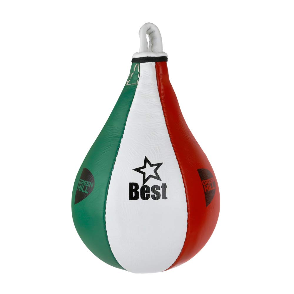 GREEN HILL Peretta Veloce Best, Pera Boxe, Pugilato, Speed Ball, Nero/Rosso, Taglia Unica