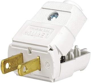Leviton 15 Amp, 125 Volt, NEMA 1-15P, 2P, 2W, Plug, Straight Blade, Residential Grade, Polarized, Non-Grounding, 101-WP, White