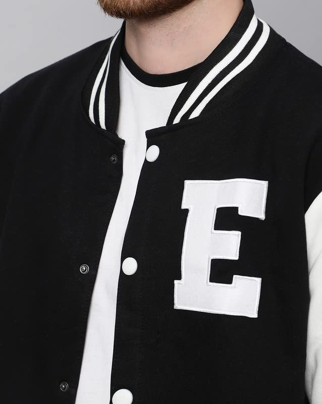 Image of BE SAVAGE Men's Cotton Blend Standard Length Varsity Jacket