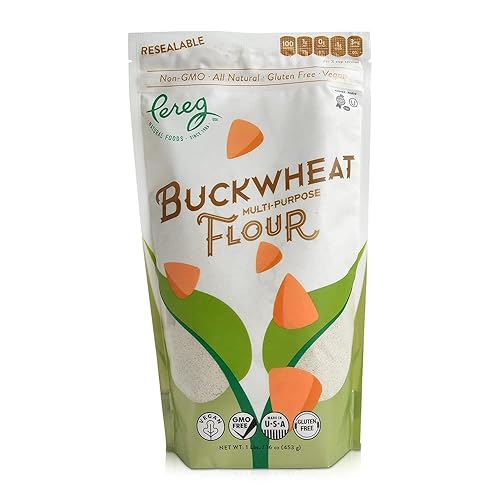 Miniatura 2 de Pereg Harina de trigo sarraceno 16 onzas naturalmente libre de gluten alternativa a la harina de trigo perfecta para hornear galletas pasteles sin