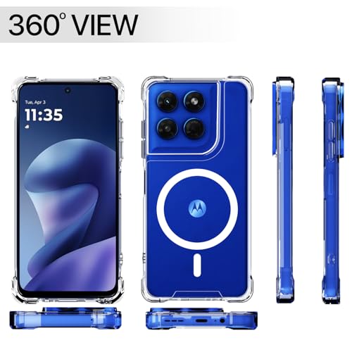 Image of Outlouders Back Cover for Motorola Moto G37 5G | Magnetic-Safe | Transparent PC + TPU | Magnetic Support | Shockproof Protection Bumper Case (Transparent)