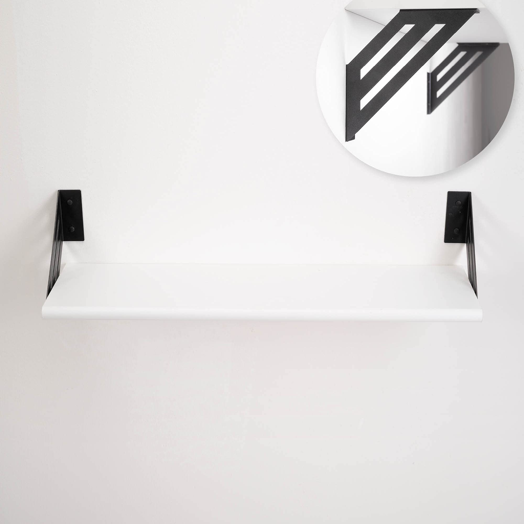 MAD 4 Staffe per Mensole Angolari Nere, Supporti a Muro Resistenti, Reggimensola con Viti e Tasselli di Fissaggio (Big 18 cm, Nero)
