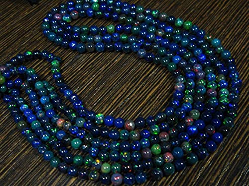 Opale noire d'Éthiopie perles lisses LKBEADS pour créer vos colliers et bracelets artisanaux