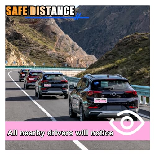 Image of Student Driver Sticker Decal, Non-Magnetic Car New Driver Sticker for Car, Please Be Patient Student Driver Safety Sign & Vehicle Warning Sign, Removal Pink Vehicle Bumper Sticker (4PCS)