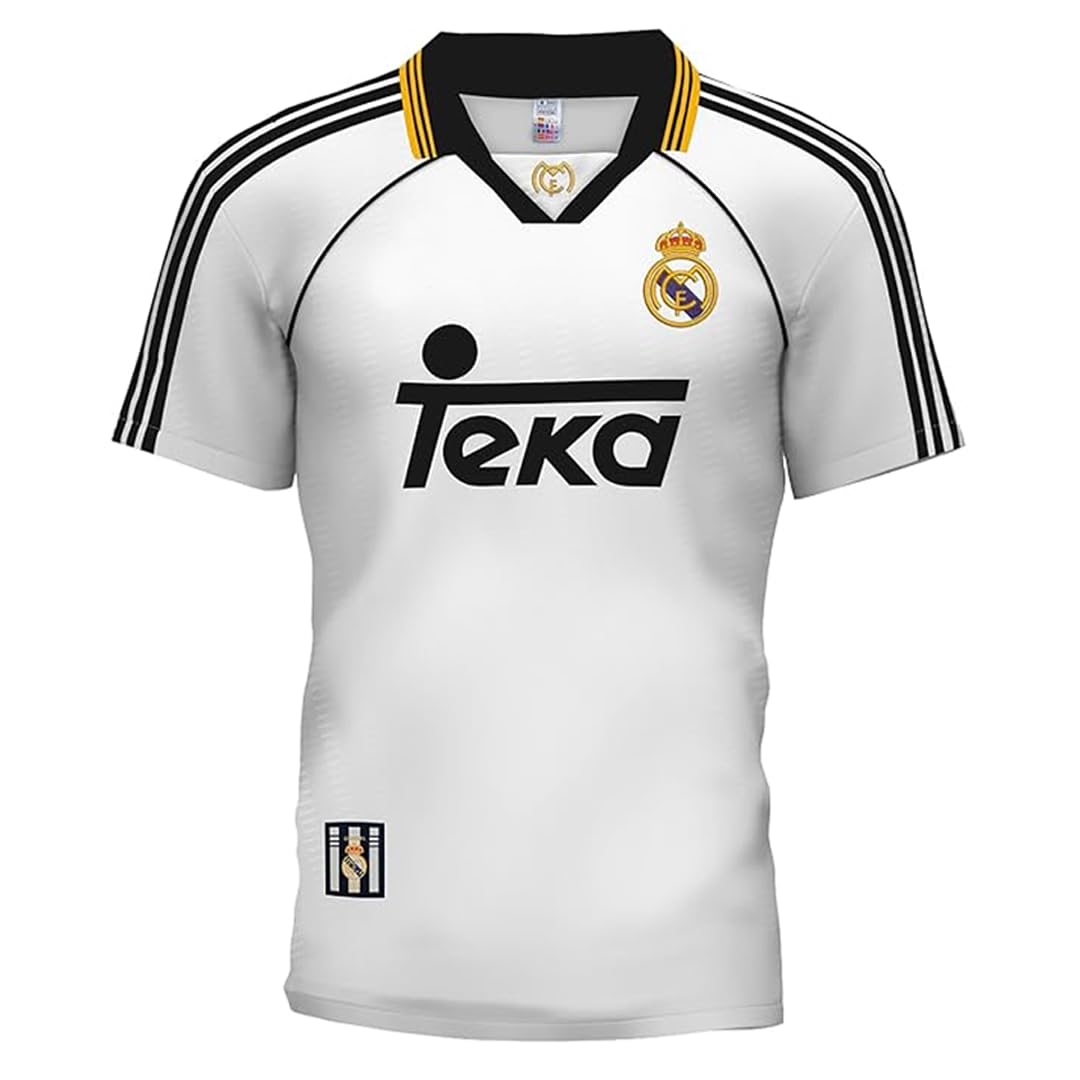 R. Madrid Retro Trikot Saison 2000 - Classic Camiseta R. Madrid - Galacticos, Weiss/opulenter Garten, Größe M