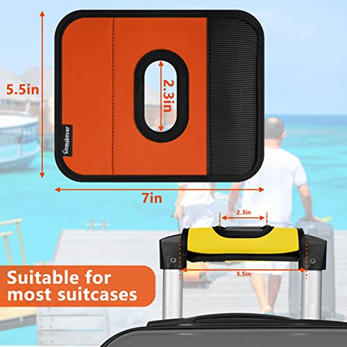 5 Pcs Neoprene Large Luggage Handle Wrap Handle Grip Luggage Tags Identifier Hollow Design For Push-Button, Bright Luggage Markers For Airport Travel Luggage Suitcase Trolley Case (5Color, 5.5X7Inch) #TOP2