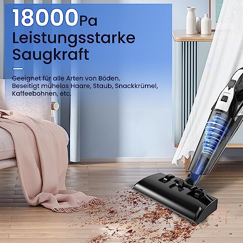 Hihhy Staubsauger, 600w 18Kpa Starke Saugleistung Staubsauger Beutellos, 4-in-1 Staubsauger mit Kable und Handstaubsauger Leicht, Stielstaubsauger für Tierhaare, Hartböden – Bild 3