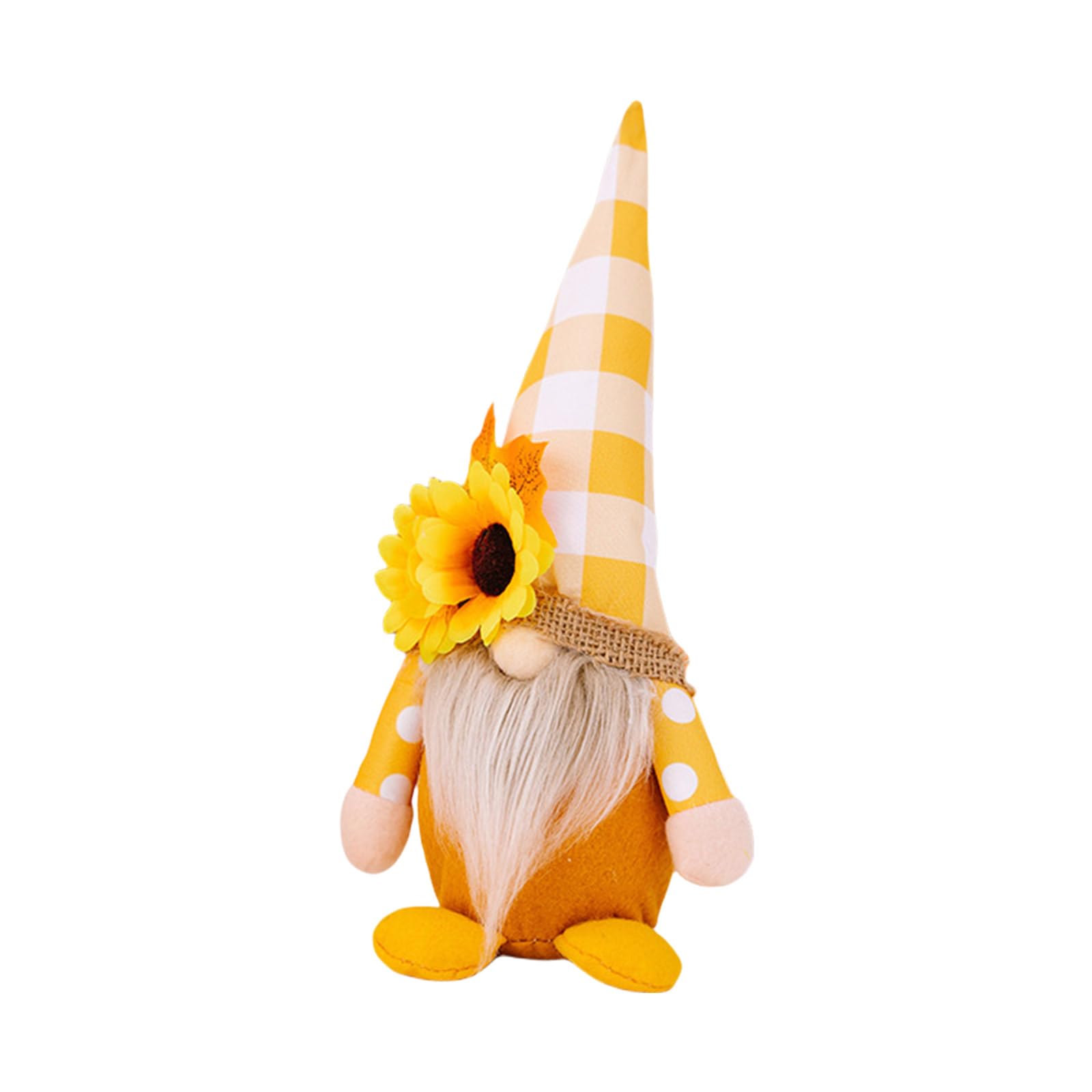 Carotoe A Thanksgiving Decors Ccessory Utumn Celebration Decors Yellow Gnomes Ornament For Shelf Display Sturdy Fabric Materials