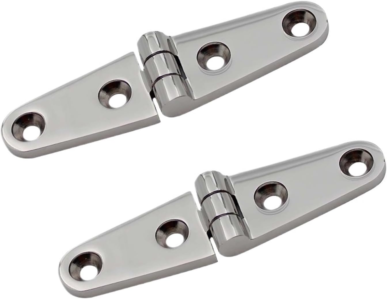 4PCS 316 Stainless Steel Strap Hinge with 4Holes 100mm Heavy Duty Mirror Polish Boat Yacht Hardware Strap Hinges