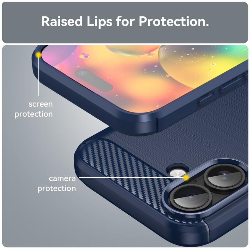 Image of Hybrid Carbon Fiber Back Case for iPhone 17 (Blue)