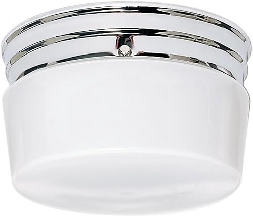 NUVO SF77343 - Soporte empotrado para dos luces, cromo pulido, cristal blanco