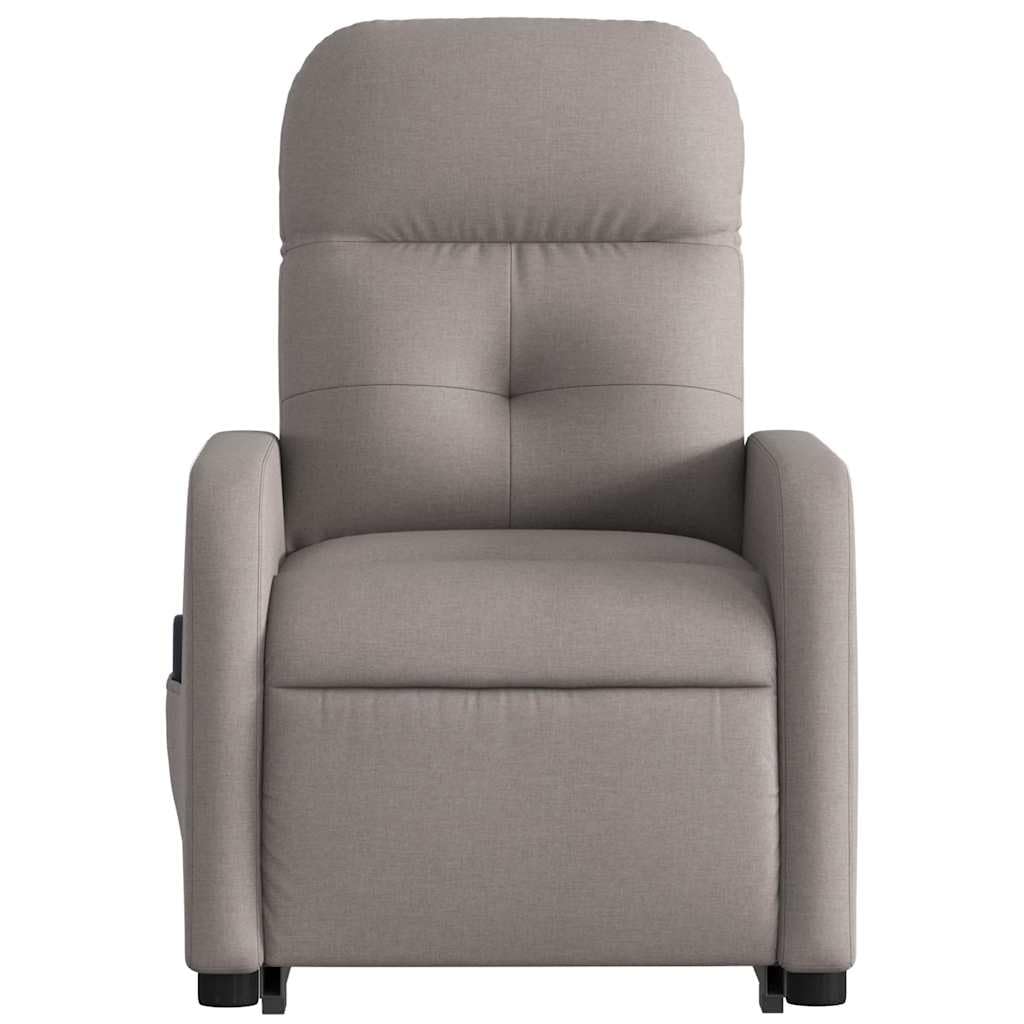 Sillón elevador eléctrico reclinable de tela color pardo con 6 puntos de vibración, función de elevación e inclinación de 135 grados, cómoda y práctica