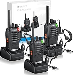 eSynic 3PCS Walkie Talkies de Larga Distancia con ...: 【3 Piezas de Walkie Talkie Bidireccional】16 Canales de Memoria para Elegir y hasta 5 Kilómetros de Alcance. Se Puede Funcionar Junto con Otros BF-888 Seleccionado el Mismo Canal en Cada Banda Individual/Frecuencia. Fácil de Usar para Los Adultos y Ni...