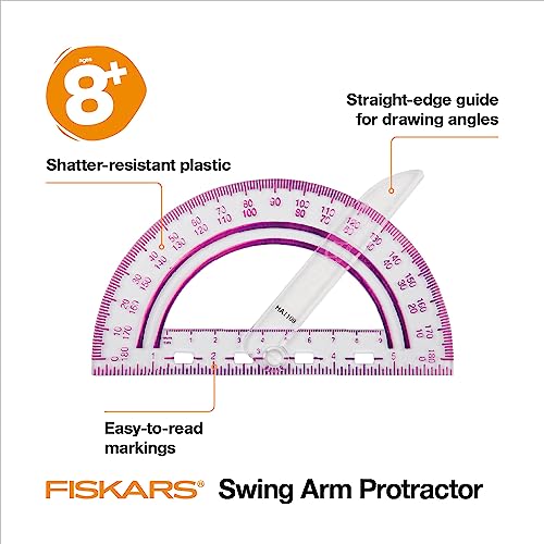 Fiskars® Swing Arm Protractor, Assorted Colors 4 51LT9nRO38L