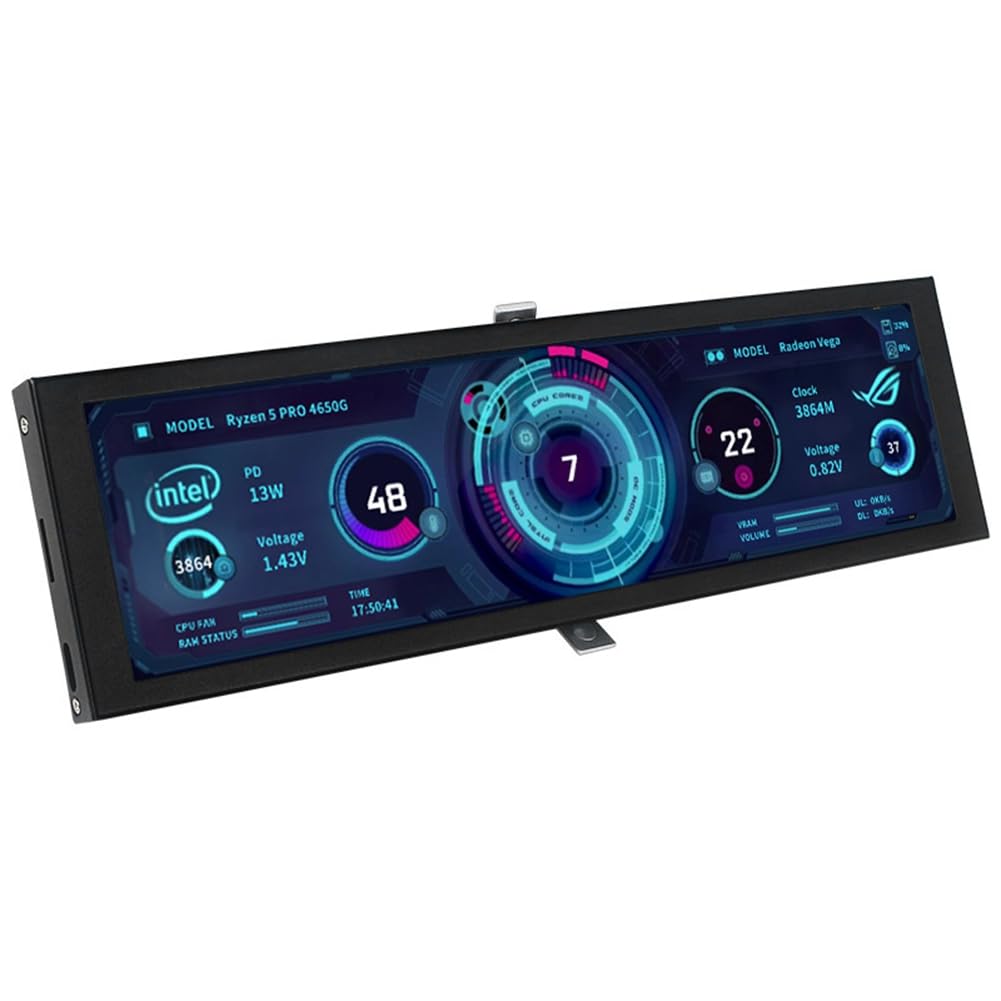 Pantalla Secundaria Turing Smart de 9.2 Pulgadas IPS USB, Monitor de Computadora para PC con CPU, GPU y RAM para Monitoreo y Visualización.