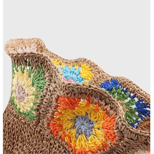 Sombrero de paja tejido para mujer KORADI estilo bohemio miniatura 6