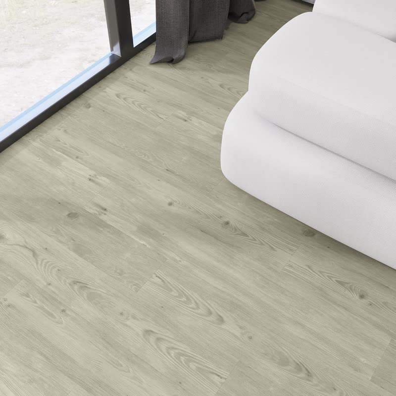 Miniatura 8 de Lucida Surfaces Azulejos de vinilo de lujo  Piso adhesivo para instalación de bricolaje  Tablón de muestra  GlueCore Pro  Gris cielo