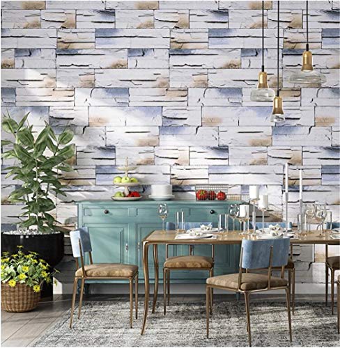 Parati Wallpaper 3D Adesivi Parete Muralescarta Da Parati Grigia Del Mattone Dell'Oggetto D'Antiquariato Del Ristorante Del Negozio Dell'Abbigliamento Della Carta Da Parati Del Vento Del Modello Del Vecchio Mattone Di Marmo Antico
