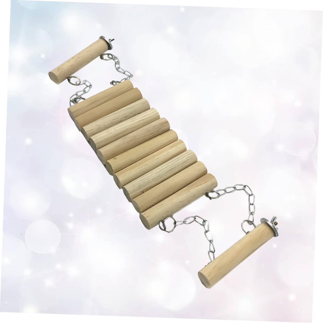 BESPORTBLE Natural Wood Bird Parrots Toy Parakeet Quaker Climbing Bridge Tunnel Set