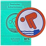 AXIONMARKT® 2er Set 1x Deutscher Schwimmpass mit 1x Bronze Abzeichen zum aufbügeln I Schwimmabzeichen für Kinder und Erwachsene I offizieller Schwimmpass inkl. DOSB aktuelle Version ab 2023