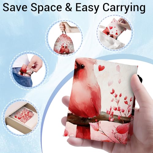 Image of Red Grip Bag for Gymnast Bird Love Drawstring Packing Bag Small Holiday