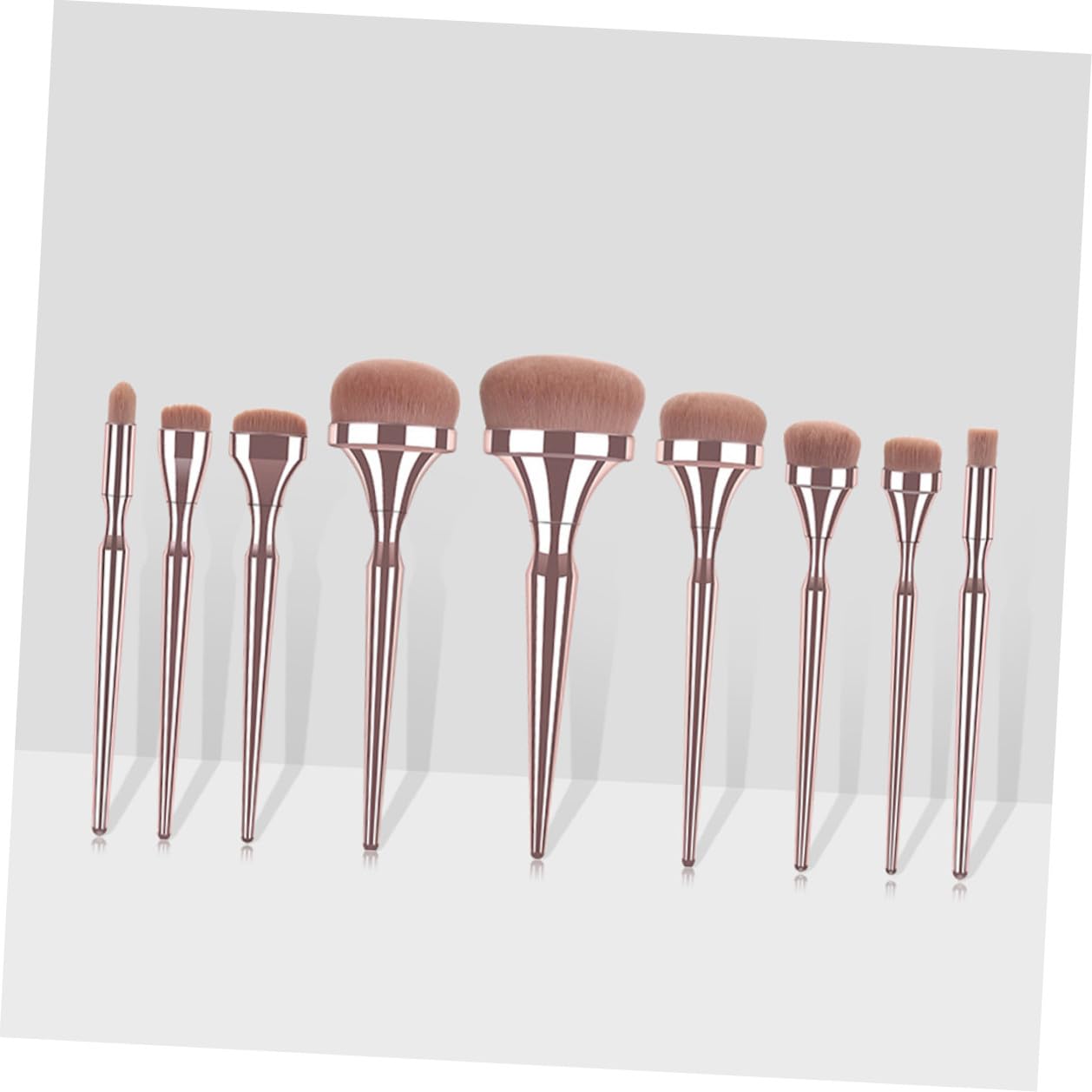 Set di 9 Pennelli Make Up Professionali in Nylon e Plastica Setole Dense per Applicazione Uniforme, per Uso Quotidiano