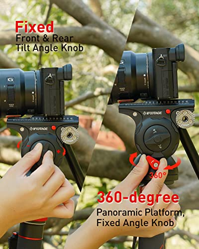 Image of IFOOTAGE Komodo K5S Camera Head - Aluminum Fluid Head with Quick Release Plate, Lightweight Camera Head for DSLR, Camcorder, Mirrorless - Compatible with Tripod & Monopod (K5S)