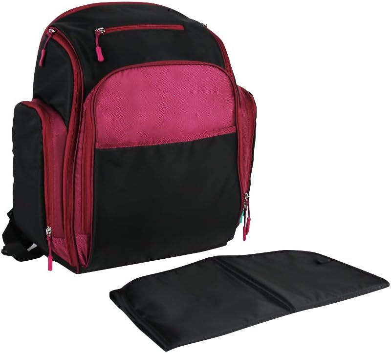 Diaper Bag Backpack- Smart Organizer Backpack for Boys & Girls Care-Including Insulated Pockets, Stroller Strap, Changing Pad-Black