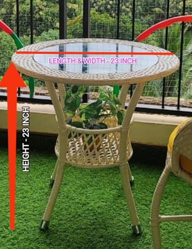 Image of India 2+1 Outdoor Indoor Patio Furniture Sets Rattan Chair Patio Set Conversation Set Poolside Lawn Chairs Swingarea Balcony Outdoor Garden Furniture Chair (Cream & Yellow)